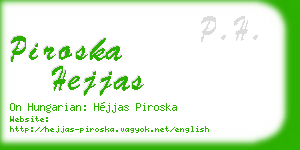 piroska hejjas business card