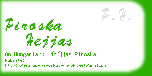 piroska hejjas business card